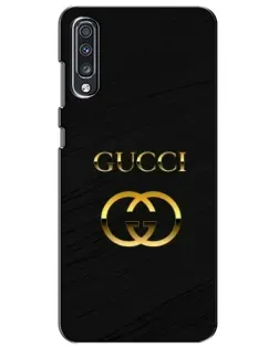 Чехол для Samsung Galaxy A70 2019 (A705F) с картинкой «Золотой логотип Gucci»