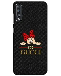 Чехол для Samsung Galaxy A70 2019 (A705F) с картинкой «Минни Маус Gucci — черный»