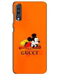 Чехол для Samsung Galaxy A70 2019 (A705F) с картинкой «Микки Маус Gucci — оранж»