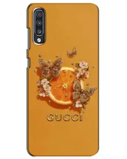 Чехол для Samsung Galaxy A70 2019 (A705F) с картинкой «Gucci — золотые бабочки»