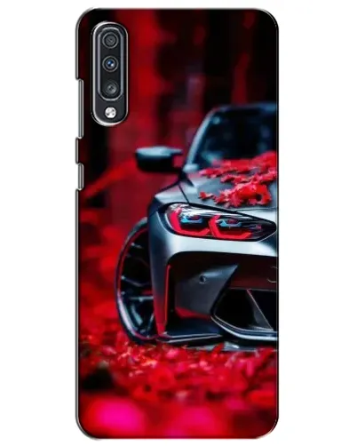 Чехол для Samsung Galaxy A70 2019 (A705F) с картинкой «Спортивная BMW и цветы»
