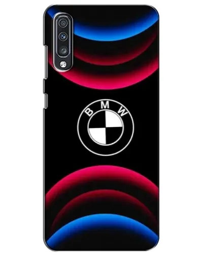 Чехол для Samsung Galaxy A70 2019 (A705F) с картинкой «Логотип BMW и неоновые дуги»
