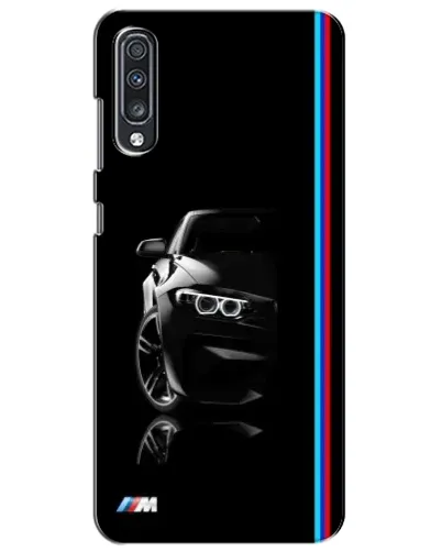 Чехол для Samsung Galaxy A70 2019 (A705F) с картинкой «Силуэт BMW в темноте»