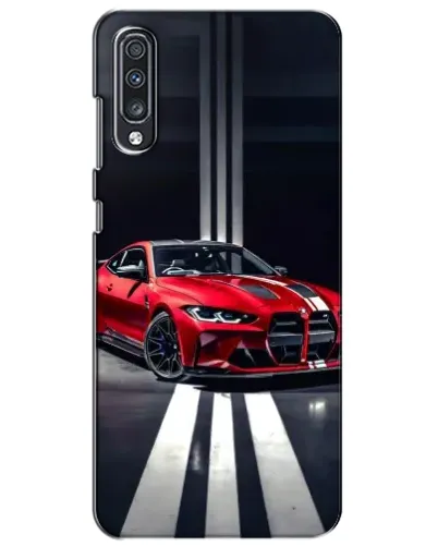 Чехол для Samsung Galaxy A70 2019 (A705F) с картинкой «Красная BMW на дороге»