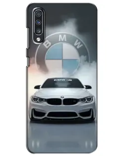 Чехол для Samsung Galaxy A70 2019 (A705F) с картинкой «BMW в белом дыму»