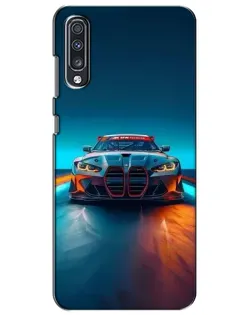 Чехол для Samsung Galaxy A70 2019 (A705F) с картинкой «BMW — огни неона»