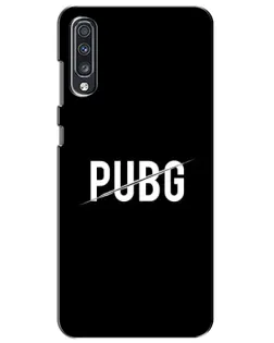Чехол для Samsung Galaxy A70 2019 (A705F) с картинкой «PUBG — белый логотип»