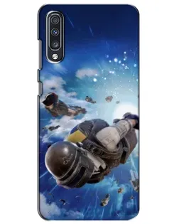 Чехол для Samsung Galaxy A70 2019 (A705F) с картинкой «Десант PUBG — прыжок»