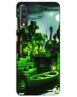 Чехол для Samsung Galaxy A70 2019 (A705F) с картинкой «Minecraft лесной пейзаж»