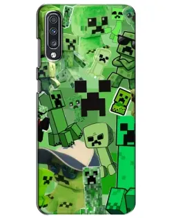 Чехол для Samsung Galaxy A70 2019 (A705F) с картинкой «Криперы Minecraft»