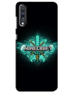 Чехол для Samsung Galaxy A70 2019 (A705F) с картинкой «Minecraft Diamond лого»