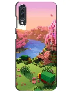 Чехол для Samsung Galaxy A70 2019 (A705F) с картинкой «Розовое дерево Minecraft»