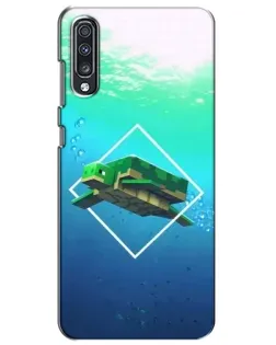 Чехол для Samsung Galaxy A70 2019 (A705F) с картинкой «Черепаха Minecraft»