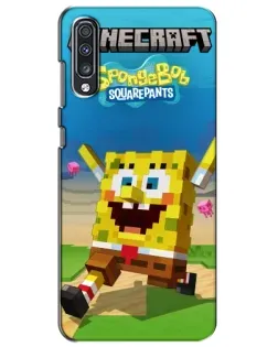 Чехол для Samsung Galaxy A70 2019 (A705F) с картинкой «Губка Боб Minecraft»