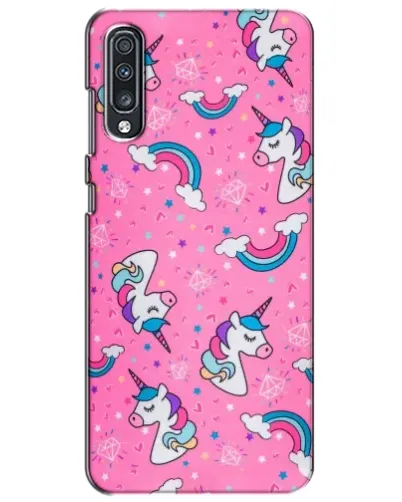 Чехол для Samsung Galaxy A70 2019 (A705F) с картинкой «Unicorn паттерн розовый»
