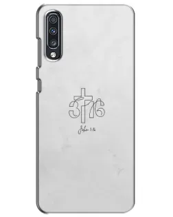 Чехол для Samsung Galaxy A70 2019 (A705F) с картинкой «Иоанна 3:16 Крест»