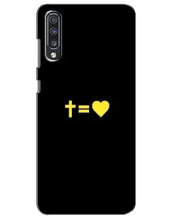 Чехол для Samsung Galaxy A70 2019 (A705F) с картинкой «Сердце и Крест»