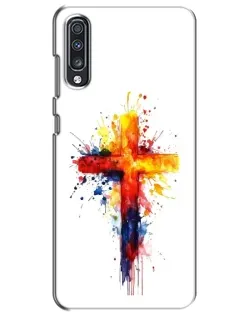 Чехол для Samsung Galaxy A70 2019 (A705F) с картинкой «Акварельный крест»