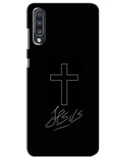 Чехол для Samsung Galaxy A70 2019 (A705F) с картинкой «Графический крест Jesus»
