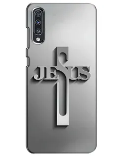 Чехол для Samsung Galaxy A70 2019 (A705F) с картинкой «Металлический крест Jesus»