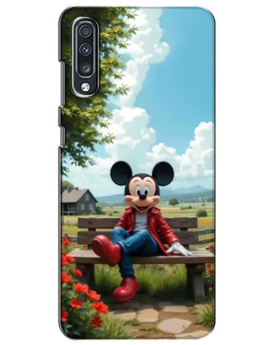 Чехол для Samsung Galaxy A70 2019 (A705F) с картинкой «Микки на скамейке»