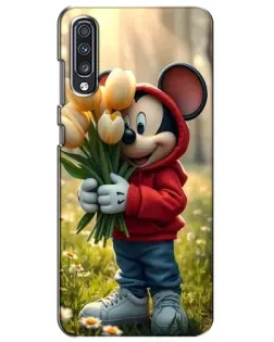 Чехол для Samsung Galaxy A70 2019 (A705F) с картинкой «Микки с тюльпанами»