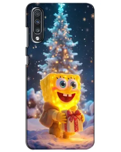 Чехол для Samsung Galaxy A70 2019 (A705F) с картинкой «Рождественский Спанч Боб»