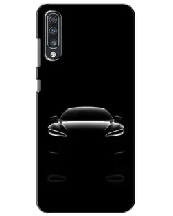 Чехол для Samsung Galaxy A70 2019 (A705F) с картинкой «Силуэт Tesla Night»