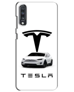 Чехол для Samsung Galaxy A70 2019 (A705F) с картинкой «Tesla White Style»