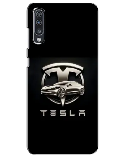 Чехол для Samsung Galaxy A70 2019 (A705F) с картинкой «Tesla — серебристое авто» Чехол для Samsung Galaxy A70 2019 (A705F) с картинкой «Tesla — серебристое авто»