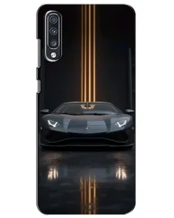 Чехол для Samsung Galaxy A70 2019 (A705F) с картинкой «Lamborghini золотые линии»