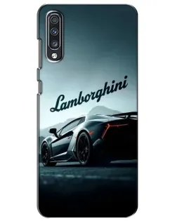 Чехол для Samsung Galaxy A70 2019 (A705F) с картинкой «Классическая надпись Lamborghini»