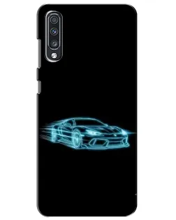 Чехол для Samsung Galaxy A70 2019 (A705F) с картинкой «Неоновый контур Lamborghini»