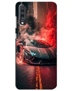 Чехол для Samsung Galaxy A70 2019 (A705F) с картинкой «Lamborghini красный дым»