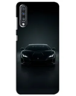 Чехол для Samsung Galaxy A70 2019 (A705F) с картинкой «Черный Lamborghini Aventador»