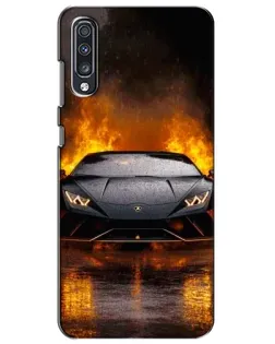 Чехол для Samsung Galaxy A70 2019 (A705F) с картинкой «Lamborghini в огне»