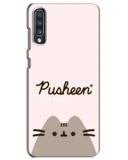 Чехол для Samsung Galaxy A70 2019 (A705F) с картинкой «Pusheen логотип» Чехол для Samsung Galaxy A70 2019 (A705F) с картинкой «Pusheen логотип»