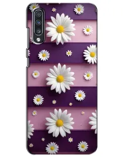 Чехол для Samsung Galaxy A70 2019 (A705F) с картинкой «Ромашки на фиолетовом»