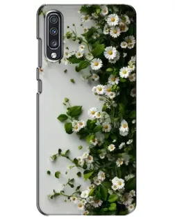 Чехол для Samsung Galaxy A70 2019 (A705F) с картинкой «Ветка мелких белых цветов»