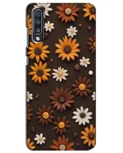 Чехол для Samsung Galaxy A70 2019 (A705F) с картинкой «Узор из маленьких подсолнухов»