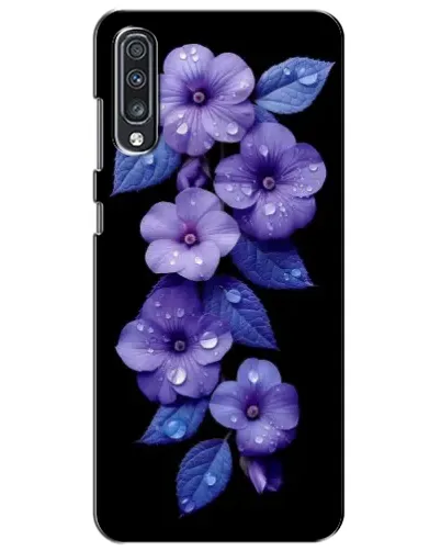 Чехол для Samsung Galaxy A70 2019 (A705F) с картинкой «Фиолетовые цветы с росою»