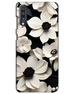 Чехол для Samsung Galaxy A70 2019 (A705F) с картинкой «Объемные белые цветы»