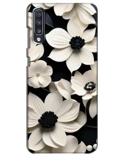 Чехол для Samsung Galaxy A70 2019 (A705F) с картинкой «Объемные белые цветы»