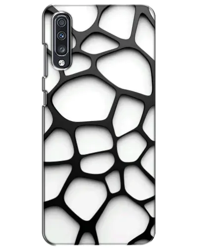 Чехол для Samsung Galaxy A70 2019 (A705F) с картинкой «Белая объемная сетка»