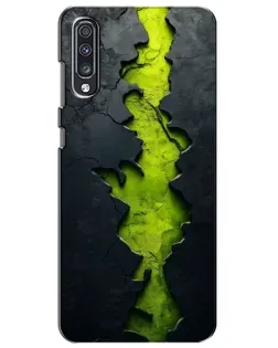 Чехол для Samsung Galaxy A70 2019 (A705F) с картинкой «Салатовый разлом скалы»