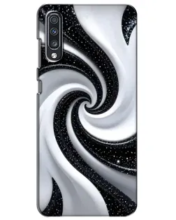 Чехол для Samsung Galaxy A70 2019 (A705F) с картинкой «Черно-белая спираль»