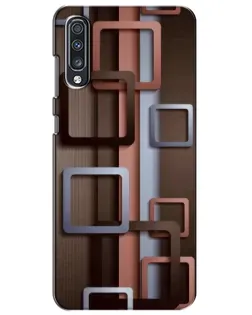 Чехол для Samsung Galaxy A70 2019 (A705F) с картинкой «Коричневые объемные квадраты»