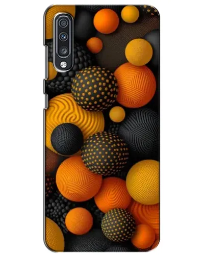 Чехол для Samsung Galaxy A70 2019 (A705F) с картинкой «Объемные оранжевые сферы»