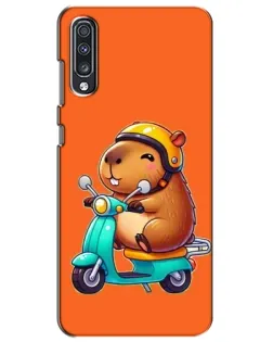 Чехол для Samsung Galaxy A70 2019 (A705F) с картинкой «Капибара на скутере»