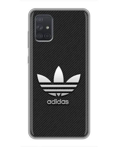 Чехол для Samsung Galaxy A71 (A715) с картинкой «Adidas Карбоновая текстура»